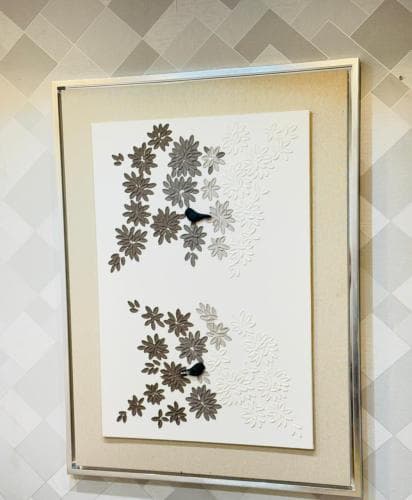 لوحة جبسة رسم اطار فضي 120×80سم